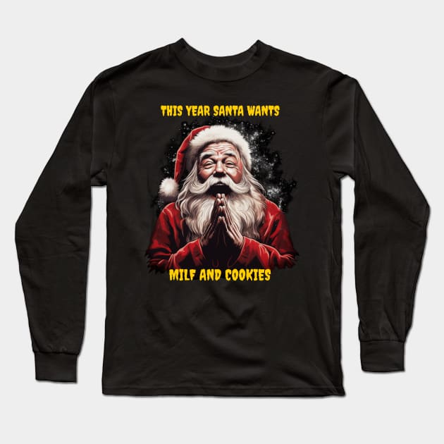 Santas milf and cookies Long Sleeve T-Shirt by Popstarbowser